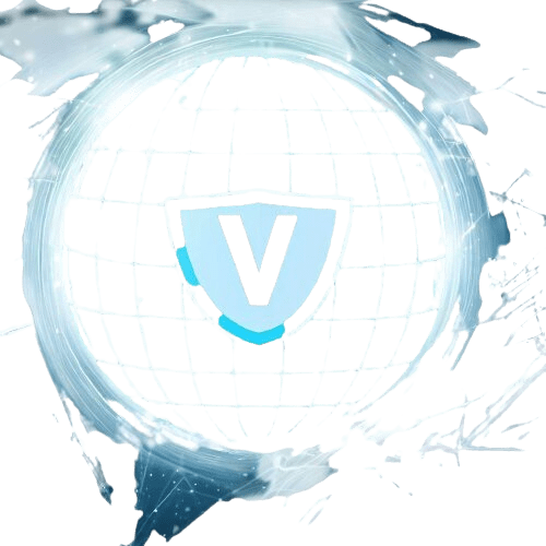 A globe with V