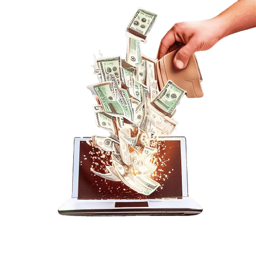 A hand depositing tickets in a sports betting computer