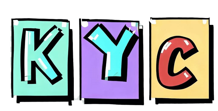 The letters KYC inscribed on small signs
