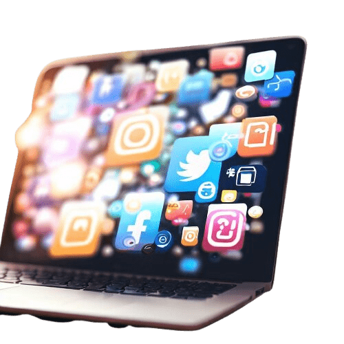Computer showing some social networks