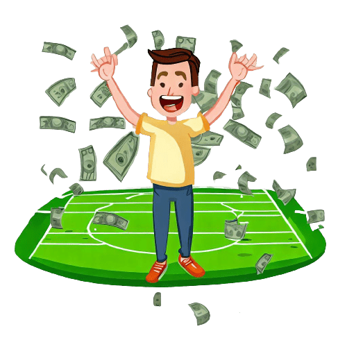 A man arrested on a football pitch and banknotes falling from the sky